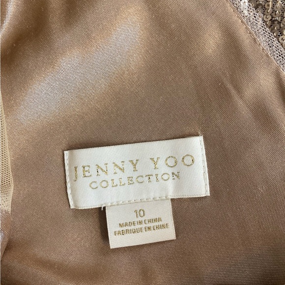 Jenny Yoo Metallic Gold Prom Dress - Picture 8 of 13